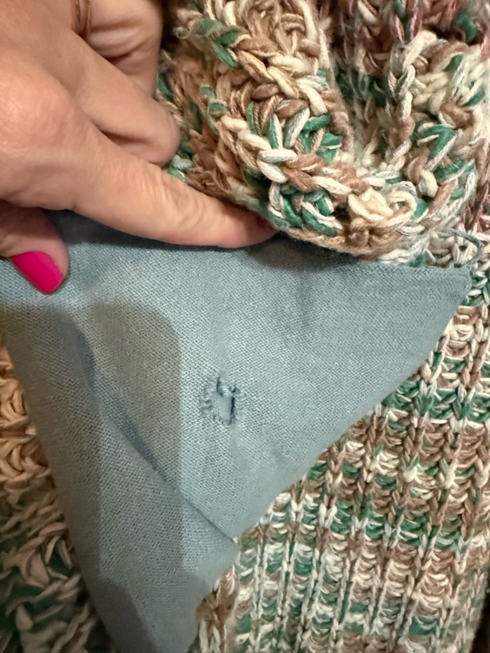 Free People Chunky Open-Front Multicolor Women's Sweater Cardigan *Flaw* - Picture 5 of 7